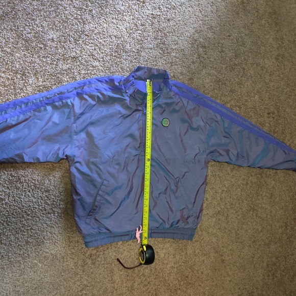 Adidas Pullover 1/4 Zip Windbreaker Jacket Iridescent Color Shift Women's Size S - Picture 14 of 15